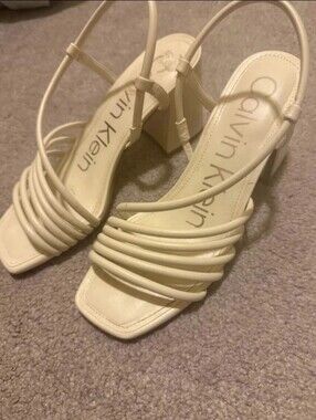 ivory Calvin Klein Holand heeled sandals US7